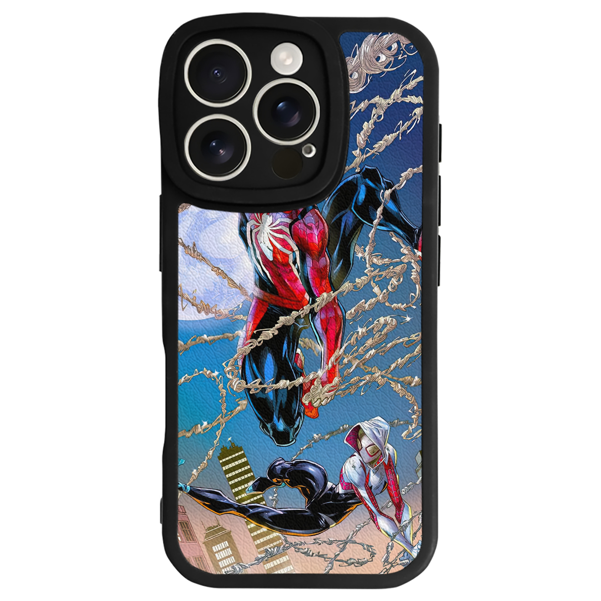 Spider Man スパイダーマン 【iPhone 16シリーズ対応】シリコンスマホケース（レザー調） 材質：シリコン